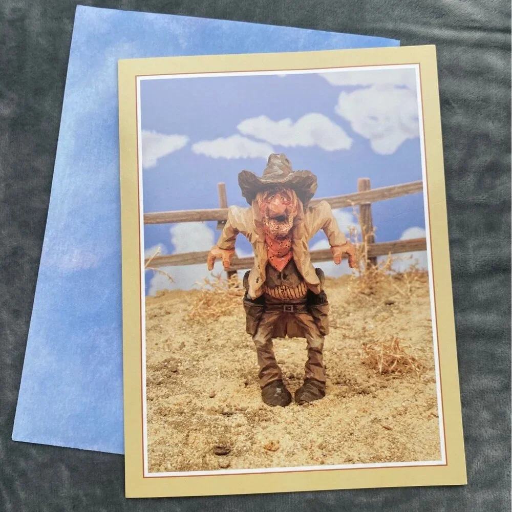 NOS Chris Hammack Southwestern Cowboy Combo Greeting Card/Magnet Leanin Tree VTG